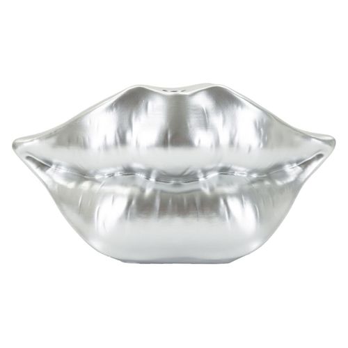 Vase Décoratif Bouche, Argent, 12x23x8 Cm, Epikasa