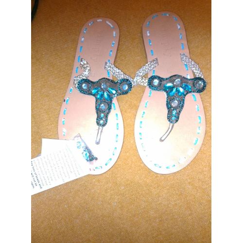 Sandales Perles Bleues /Gris 40 Simply Neuves.