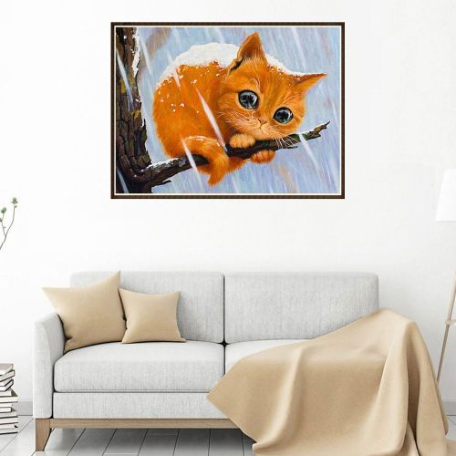 Motif De Chat Brode, Strass Colles, Peinture Diamant A Faire Soi-Meme, Point De Croix, Cadeau