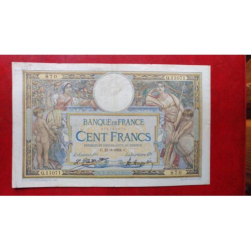Billet De 100 Francs"Luc Olivier Merson Du 21-08-24