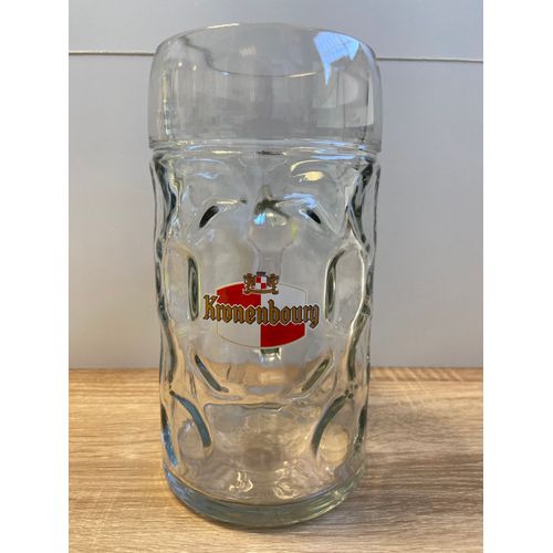 Collector Grande Chope À Bière Alvéolée Stölzle Austria Estampillée Kronenbourg