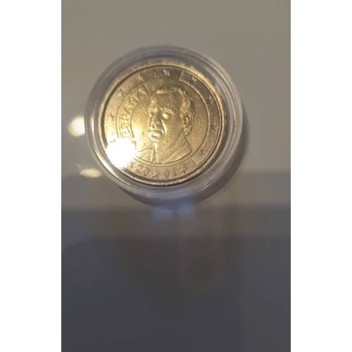 Pièce Rare De 2 Euros, " Juan Carlos ", De2001. Espagne. Très Bon Etat.