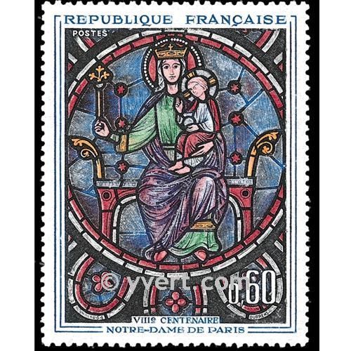 Art : 8ème Centenaire De La Cathédrale De Paris : Vitrail Rosace Année 1964 N° 1419 Yvert Et Tellier Luxe