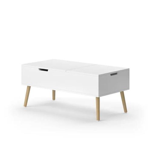 Vicco Table Basse Riga, Blanc, 100 X 50 Cm Extensible