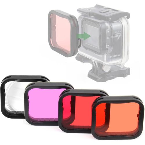 Lot De 4 Filtres De Plongée Sous-Marins Pour Gopro Hero 5 6 7 Black Hero 2018 Boîtier Étanche En Rouge, Tuba, Magenta Et 5 Filtres Hd Pour Correction Des Couleurs[ZHA5220001]3265]