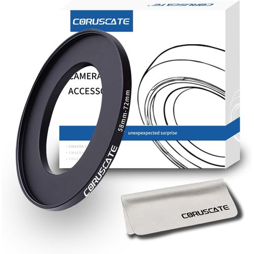 58Mm À 72Mm Bague D'Adaptation D'Objectif De,Compatible Tous Les Objectifs De 58Mm À Filtre Uv Nd Cpl De 72Mm Et Ø72Mm Accessoires Pour Caméras+1 Chiffon De Nettoyage Pour Objectif[ZHA5220001]218]