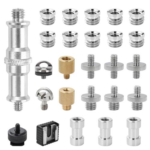 22 Pcs Vis Adaptateur Caméra 1/4"" À 3/8"" Adaptateur De Vis Pour Trépied, Vis Appareil Photo, Accessoires Trépieds Et Monopods, Rotule, Flash, Plaque De Fixation Rapide[ZHA5220001]413]