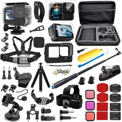 Kit D'Accessoires, Compatible Avec Les Caméras D'Action Pour Gopro Hero 13 Black, Comprenant Un Boîtier Étanche En Silicone, Un Support De Vélo, Un Filtre De Plongée Gopro13[ZHA5220001]85]