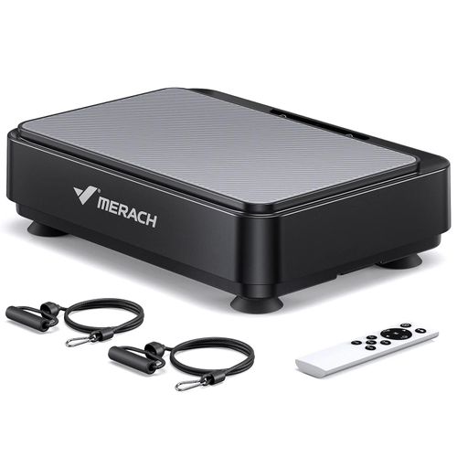 Plateforme Vibrante Mini Noir Merach Pour Perte De Poids, 99 Niveaux, 9 Programmes, Télécommande, Drainage Lymphatique