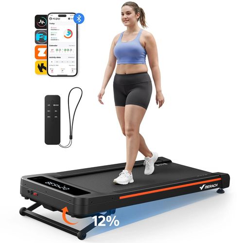 Tapis De Marche Électrique Merach, 12% Élévation, 1.25cv, Écran Lcd, App Connecté, Télécommande, 180kg Max