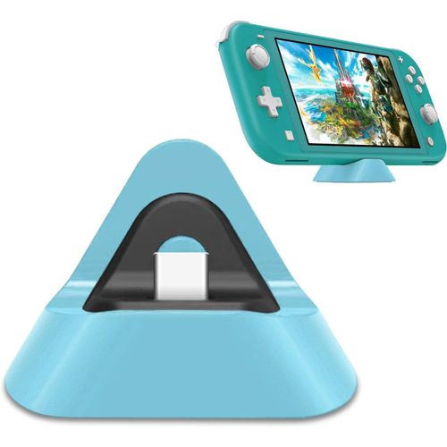 Shiba-Chargeur Support Compatible Avec Nintendo Switch Lite Et Switch, Recharge Portable Triangle - Bleu Clair[715]