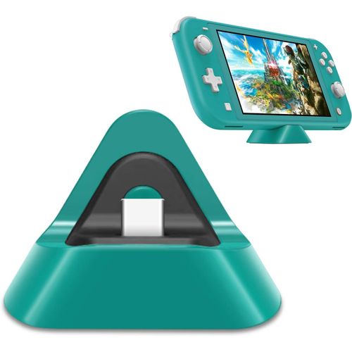 Shiba-Station De Chargeur Compatible Avec Nintendo Switch Lite Et Switch, Recharge Portable Triangle - Turquoise[714]