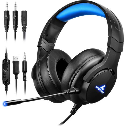 Shiba-Casque De Jeu Avec Microphone Et Lumière Led, Entrée 3.5 Mm (Pour Pc, Ps4, Xbox One, Nintendo Switch Et Plus)[1527]