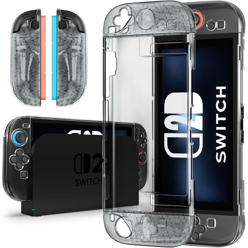 Shiba-Coque Compatible Avec Nintendo Switch 2, Résistant Aux Rayures, Antidérapant, Antichoc Avec Poignées Pouce - Noir[112]