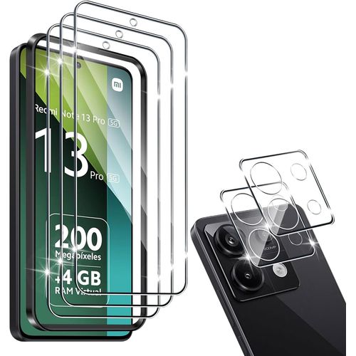 Shiba-Compatible Avec Xiaomi Redmi Note 13 Pro 5g 3 Pièces Verre Trempé + 2 Pièces Caméra Arrière Protecteur, 9h Dureté Hd Sans Bu[2