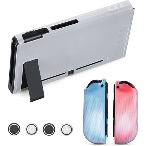 Shiba-Coque Compatible Avec Nintendo Switch, Coque Souple Ergonomique En Tpu Givré Avec 4 Capuchons Pour Les Pouces[2938]