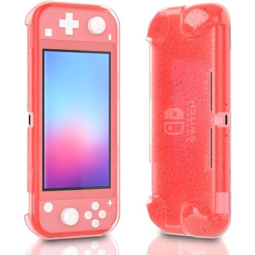 Shiba-Crystal Grip Coque À Paillettes Pour Nintendo Switch Lite - Coque Brillante En Tpu Pour Switch Lite - Corail[2737]