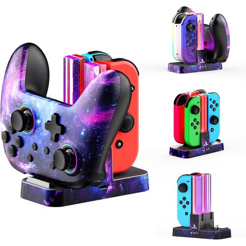Shiba-Chargeur Amélioré Pour Nintendo Switch & Switch Oled, Station De Charge Pour Joy-Cons Et Manette Pro Avec Câble De Charge Us[2