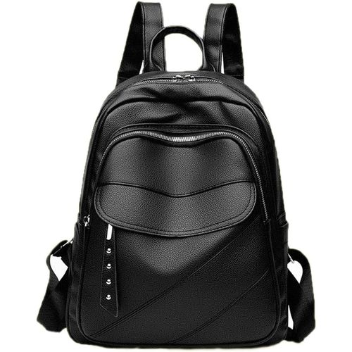 SHIBA-Sac à Dos Femme Sac à Dos de Ville Élégant Léger Sac D'école Sac à Dos de Voyage Imperméable Cuir PU Sacs à Main Sac D'épaul[9
