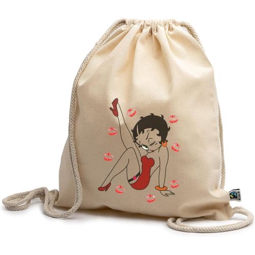 SHIBA-Sac à dos Betty Boop Baisers Coton 100% Écologique Commerce équitable Sac Shopper en Tissu Coton Biologique Sacs en Tissu Or[8