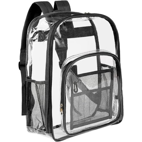 SHIBA-Sac à Dos Transparent, Sac à Dos Transparent Imperméable, Sac à Dos D'école Transparent PVC, Sac à Main Unisexe pour Travail[4