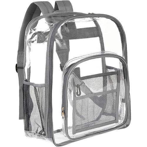 SHIBA-Sac à Dos Transparent, Sac à Dos Transparent Imperméable, Sac à Dos D'école Transparent PVC, Sac à Main Unisexe pour Travail[4