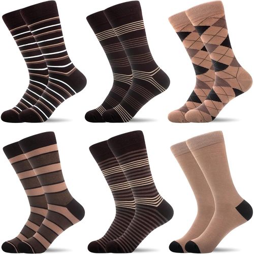 Shiba-Lot De 6 Paires De Chaussettes Business Pour Homme En Coton Peigné Sans Coutures - Motif Confortable Et Respirant[1153]