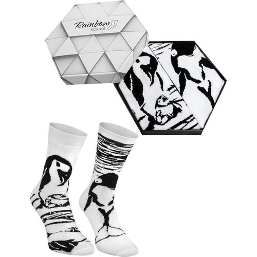 Shiba-- Femme Homme Chaussettes Animaux Noir Blanc Cadeau - 2 Paires[2556]