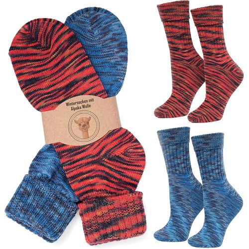 Shiba-® Lot De 2 Paires De Chaussettes En Laine D'alpaga Pour Homme Et Femme - Chaussettes D'hiver Chaudes - Chaussettes Thermique[3951]