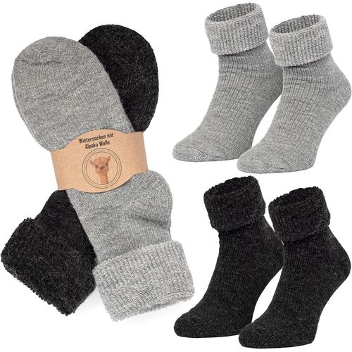 Shiba-® Lot De 2 Paires De Chaussettes En Laine D'alpaga Pour Homme Et Femme - Chaussettes D'hiver Chaudes - Chaussettes Thermique[3618]