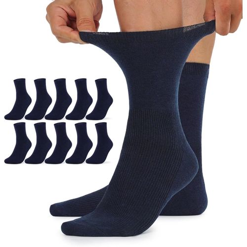 Shiba-10 Paire Chaussettes Homme Femme Diabetiques Sans Elastique Coton Socquettes Non Comprimantes[551]