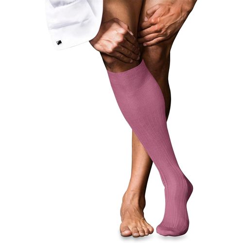 Shiba-Homme No. 10 Chaussettes Longues Respirantes Coton Brillance Légère Renforcées Couture Plate Aux Orteils Finement Côtelées U[3971]