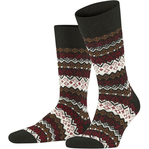 Shiba-Homme Aspen Chaussettes Respirantes Régulation Climatique Anti-Odeur Laine Cachemire Mi-Mollet Motif Fantaisie 1 Paire[3967]