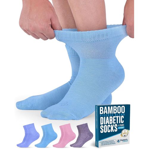 Shiba-Lot De 4 Paires De Chaussettes Pour Diabétiques En Viscose De Bambou Pour Homme Et Femme - Longueur Cheville - Chaussettes N[4319]