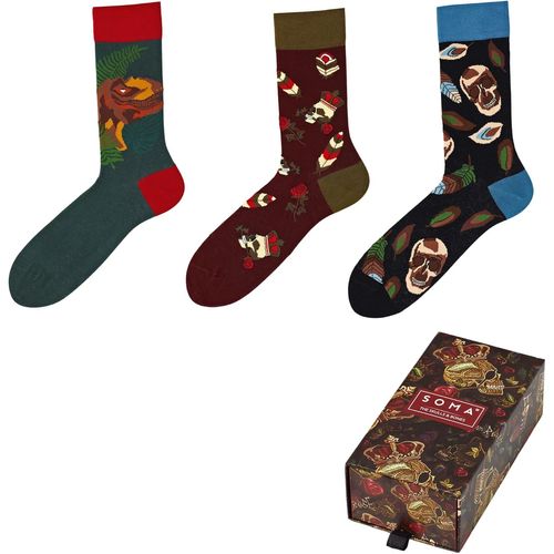 Shiba-Chaussettes À Motifs Pour Homme Avec Boîte Cadeau | 3 Pièces À Motifs Et Multicolores Chaussettes Amusantes En Coton Pour Ga[3972]