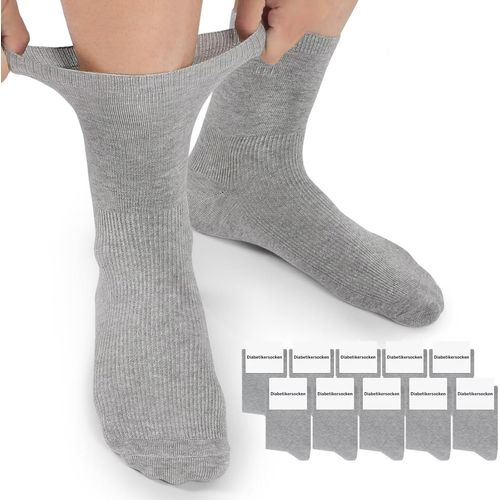 Shiba-10 Paires Chaussettes Diabétiques Homme Femme Sans Elastique Sans Couture Amples Socquettes Classiques Diabetique Chaussette[928]