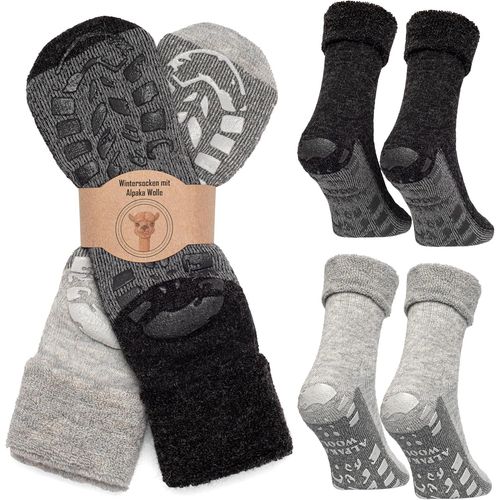 Shiba-® Lot De 2 Paires De Chaussettes En Laine D'alpaga Pour Homme Et Femme - Chaussettes D'hiver Chaudes - Chaussettes Thermique[2987]