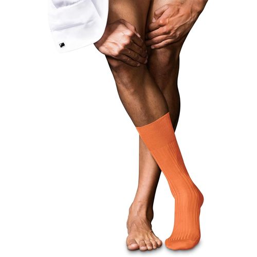 Shiba-Homme No. 10 Chaussettes Respirantes Coton Brillance Légère Renforcées Couture Plate Aux Orteils Finement Côtelées Unies Élé[3997]