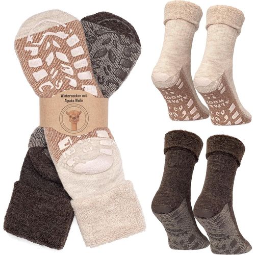 Shiba-® Lot De 2 Paires De Chaussettes En Laine D'alpaga Pour Homme Et Femme - Chaussettes D'hiver Chaudes - Chaussettes Thermique[2989]