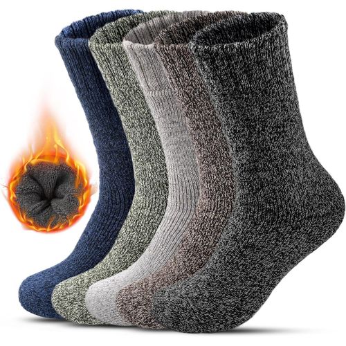 Shiba-Chaussettes Thermiques Hommes 5 Paires,60% Laine Chaussettes Hommes,Chaussettes D'hiver Chaudes[3694]