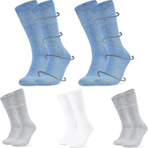 Shiba-Chaussettes Diabétiques Homme Femme, Chaussettes Sans Elastique Non Comprimantes 5 Paires[4361]