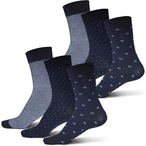 Shiba-3 | 6 Paires De Chaussettes Mi-Hautes Pour Homme En Coton Anti-Ampoules | Bas Pour Homme, Usage Décontracté, Chaussettes Hab[963]