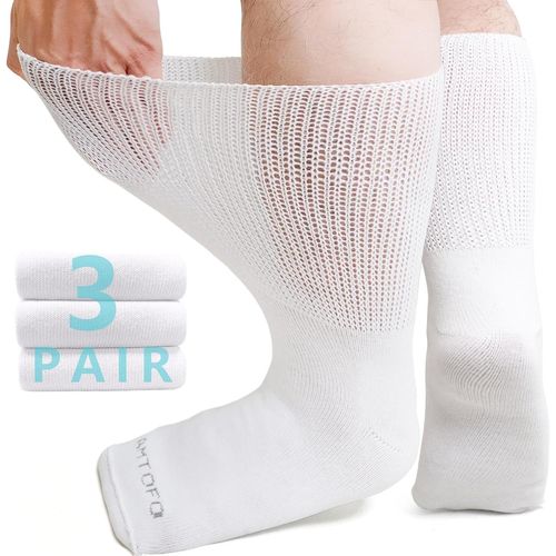 Shiba-Chaussettes Diabétiques Coton Pour Homme: Chaussettes Sans Élastique Sans Coutures Femme Grandes Chaussettes Extra Larges Po[1332]