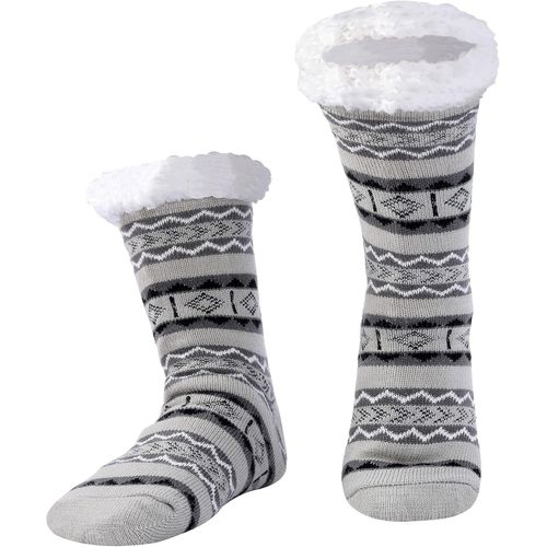 Shiba-Chaussettes Chaussons Homme Hiver Chaudes Antidérapantes Chaussette Pantoufle Thermiques Polaire, Cadeau Noel Anniversaire[3117]
