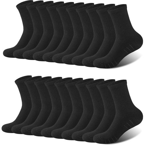 Shiba-Lot De 10 Paires De Chaussettes Respirantes En Coton Pour Homme Et Femme Noir Et Blanc[4433]