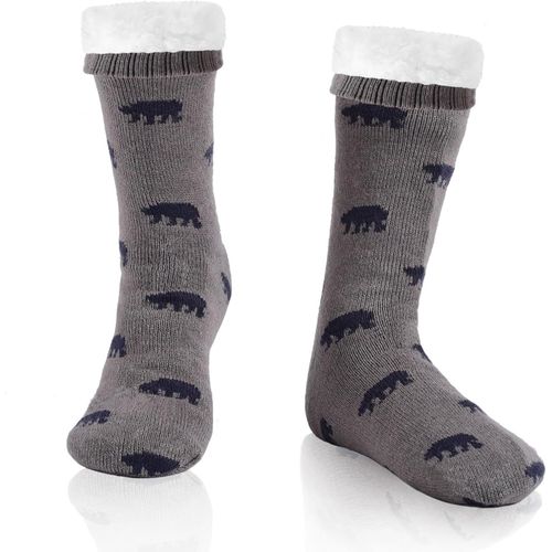 Shiba-Chaussettes Chaussons Homme Hiver Chaudes Antidérapantes Chaussette Pantoufle Thermiques Polaire, Cadeau Noel Anniversaire[3115]