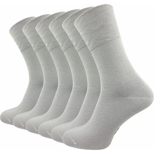 Shiba-Chaussettes Sans Pression Élastique Pour Homme (6 Paires) | Chaussettes Diabétiques En Coton Avec Bord Extra Large | Pointe [3811]