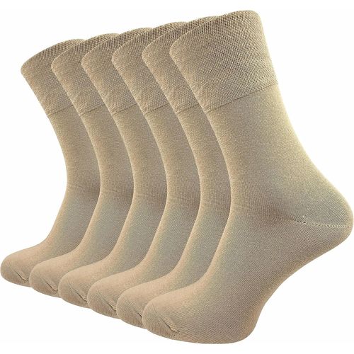 Shiba-Chaussettes Sans Pression Élastique Pour Homme (6 Paires) | Chaussettes Diabétiques En Coton Avec Bord Extra Large | Pointe [3812]