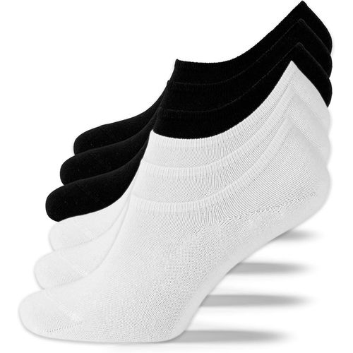 Shiba-No Show Lot De 6 Paires De Chaussettes Invisibles En Coton Biologique Pour Homme Et Femme Noir Et Blanc 35-38 39-42 43-46 47[1412]
