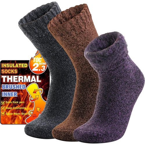 Shiba-Chaussettes Chaudes Femme Homme 36-42/42-46, Chaussettes Chauffante Hiver Épaisses Thermiques Cadeau Pour Femme 3 Pairs[3518]